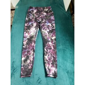 RBX Pants Size Small Womens Floral Elastic Waist Running Stretch Cropped Tights